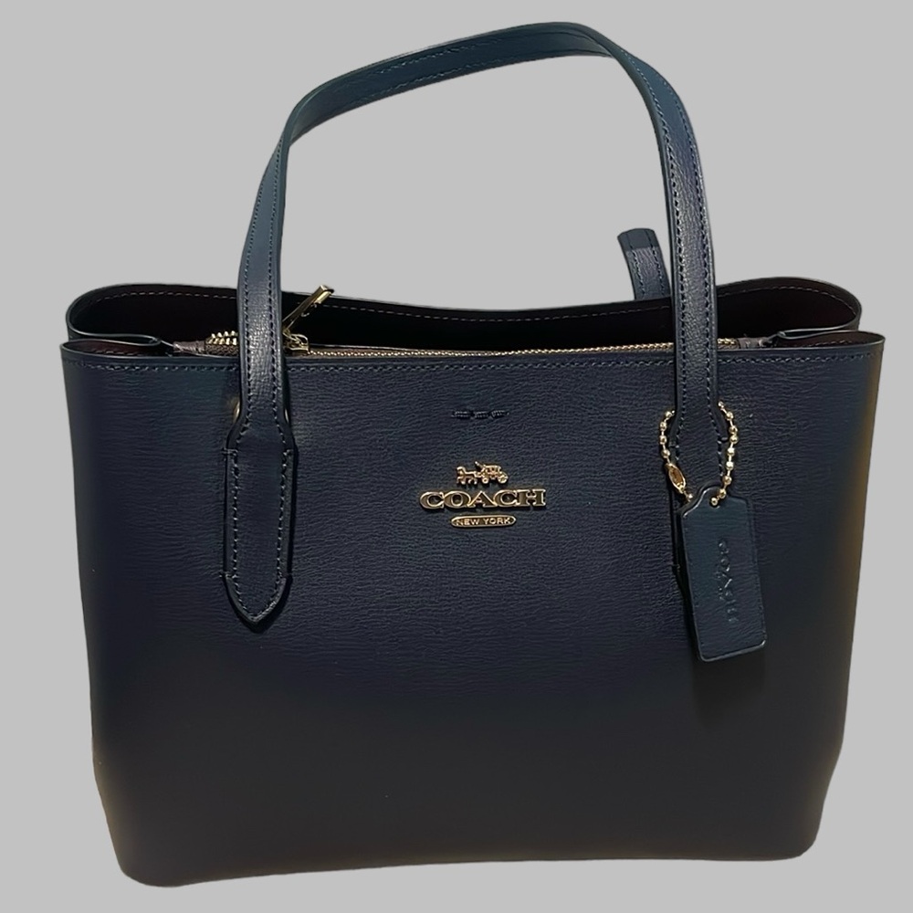 NWT Coach Mini Avenue Carryall Leather Handbag Crossbody in Midnight Oxblood